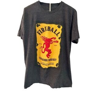 Fireball Cinnamon Whisky Graphic T-Shirt - Dark Grey - streetwear